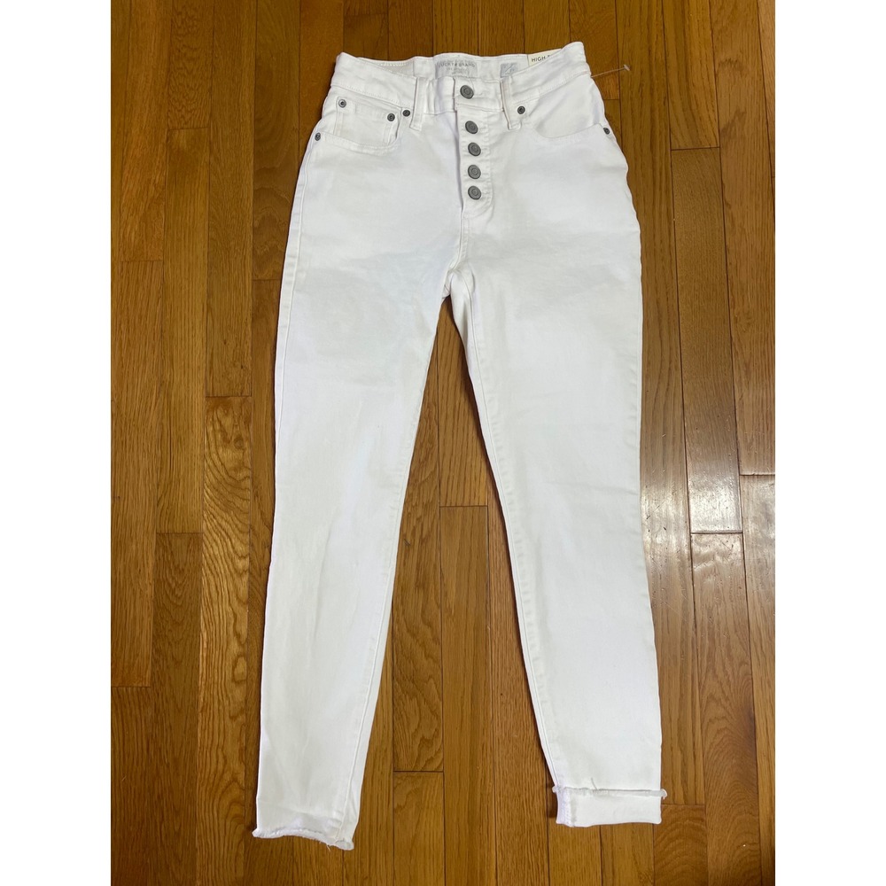 Lucky Brand White High Rise Skinny Ankle Jeans Button Fly 7WP10940 Womens 2/26A
